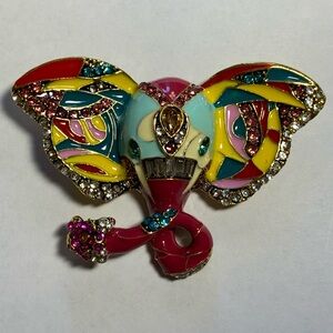 Colorful Elephant Brooch